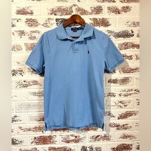 Boys Polo Ralph Lauren Shirt Blue Polo Short Sleeve Sz 18-20